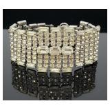 Vintage Sterling Silver Rhinestone Jay Flex