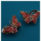 Volmer Bahner Danish Sterling Butterfly Earrings