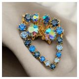 Blue Aurora Borealis AB Rhinestone Stars Setting