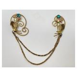 Vintage Bal-Ron Double Set Brooches 12k GF
