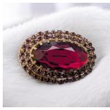 Czechoslovakian Signed Red Glass Garnet Red