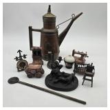 Metalware Lot: Oil Cruet & Miniatures