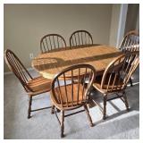 Tell City Oak Dining Table & 6 Chairs