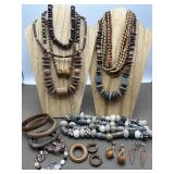 Ceramic & Wood Beads Fashion Jungle Jewelry