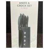 NIB KNIFE & CROCK SET BY SERVAPETIT