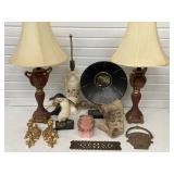 HOME DECOR 3 LAMPS, BRASS GRATE/VENT COVER,