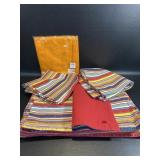 Fiesta Cloth Placemats - 8 , Striped Napkins - 8