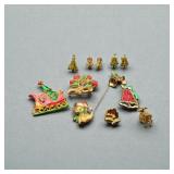 Christmas Costume Jewlery Collection, Earrings,