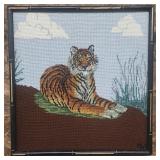 1969 Tiger Needlepoint Framed