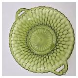Indiana Avocado Glass Honeycomb Dish