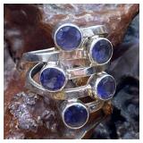 Sterling Silver & Purple Stone Ring 8.74g