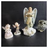Vtg Figurines Napco Schmid Music Box Angel Owl