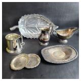 Vtg Silverplate Tankard Creamer Cast Aluminum LeF