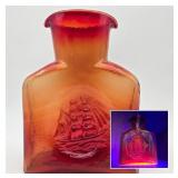 Kanawha Amberina Clipper Ship Bottle