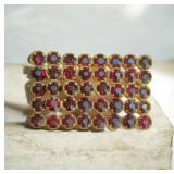 Vintage Garnet Red Glass Rhinestone Brooch Pin