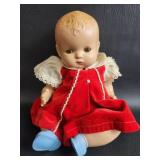 Antique Celluloid Articulated Baby Doll  7" Red