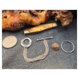 Fake Eagle Coin, Bracelet, Knife ++