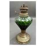 Small VTG Green Oil Lamp No Globe/ Cover