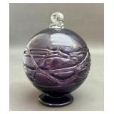 Purple Glass Hummingbird Feeder w/o Feeder Tube