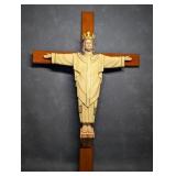 Large Christ Is King Wall Mount Crucifix, Resin &