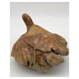 HAND CARVED BURL WOOD TURTLE