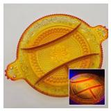 Tiara/Indiana Glass "Sandwich" Amber Dish