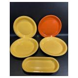 Vintage Pottery Pie Plates & Oval Dish Fiesta ish