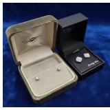 14k Diamond Studs & Sterling Earrings