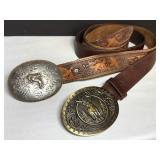 Large Sterling Overlay RA Guthrie Belt Buckle