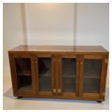 CHERRY WOOD HAND CRAFTED 4 DOOR GLASS DISPLAY