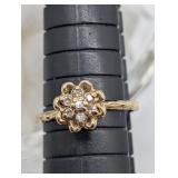 SZ. 6.5, 10K YELLOW GOLD DIAMOND RING THIS RING