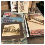 VTG Western Photo w/ Magazines/ Ceramic Clock/