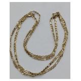 14K YELLOW GOLD ITALIAN FIGARO CHAIN NECKLACE 24"