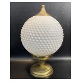 Vintage Ceiling Light w/ Milk Glass Hobnail Globe
