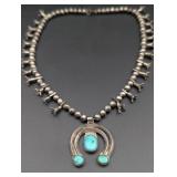 Vintage Native American Squash Blossom Silver and