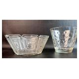 Clear Dots Bowl w/ Greek Key Style Patterned