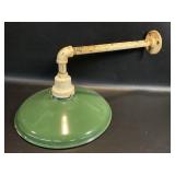 Vintage Industrial Green Porcelain Enamel Light /