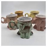 Frankoma Elephant Mug Set of 5