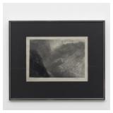 Signed "A Swiss Pass" Mezzotint / Drawing