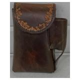 VINTAGE LEATHER CIGARETTE & LIGHTER CASE