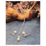 Furuya Pearl & Silver Necklace & Earrings