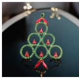 Large Vintage Rhinestone Christmas Tree Pendant