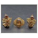 Vintage Czech Rhinestone Costume Jewelry Earrings