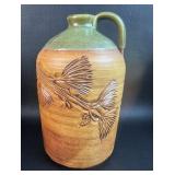 Signed Ken Poole Pottery Jug w/ Pine Needle
