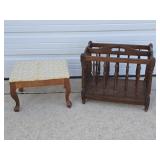 Antique Queen City Walnut Magazine Rack +
