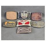 Lot Of Vintage Belt Buckles Saloon Gold Wing +