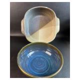 2 Hand Thrown Pottery Bowls, 1 Signed