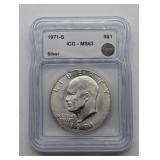 1971 S MS63 IKE SILVER DOLLAR IGC