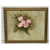 Original Painting of Pink Flowers on Canvas