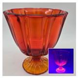 L.E. Smith Amberina Glass Compote